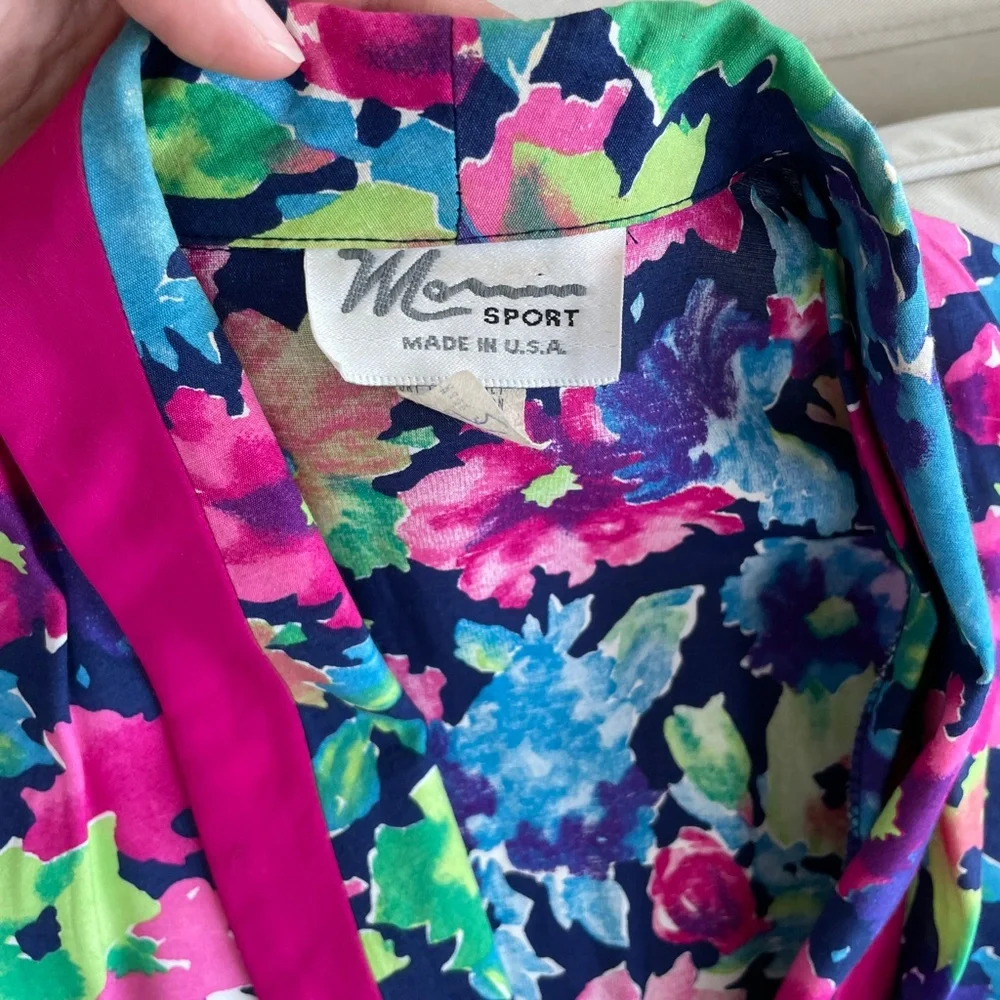 Vintage Floral Blazer with Pink and Blue Accents - Picture 7 of 8